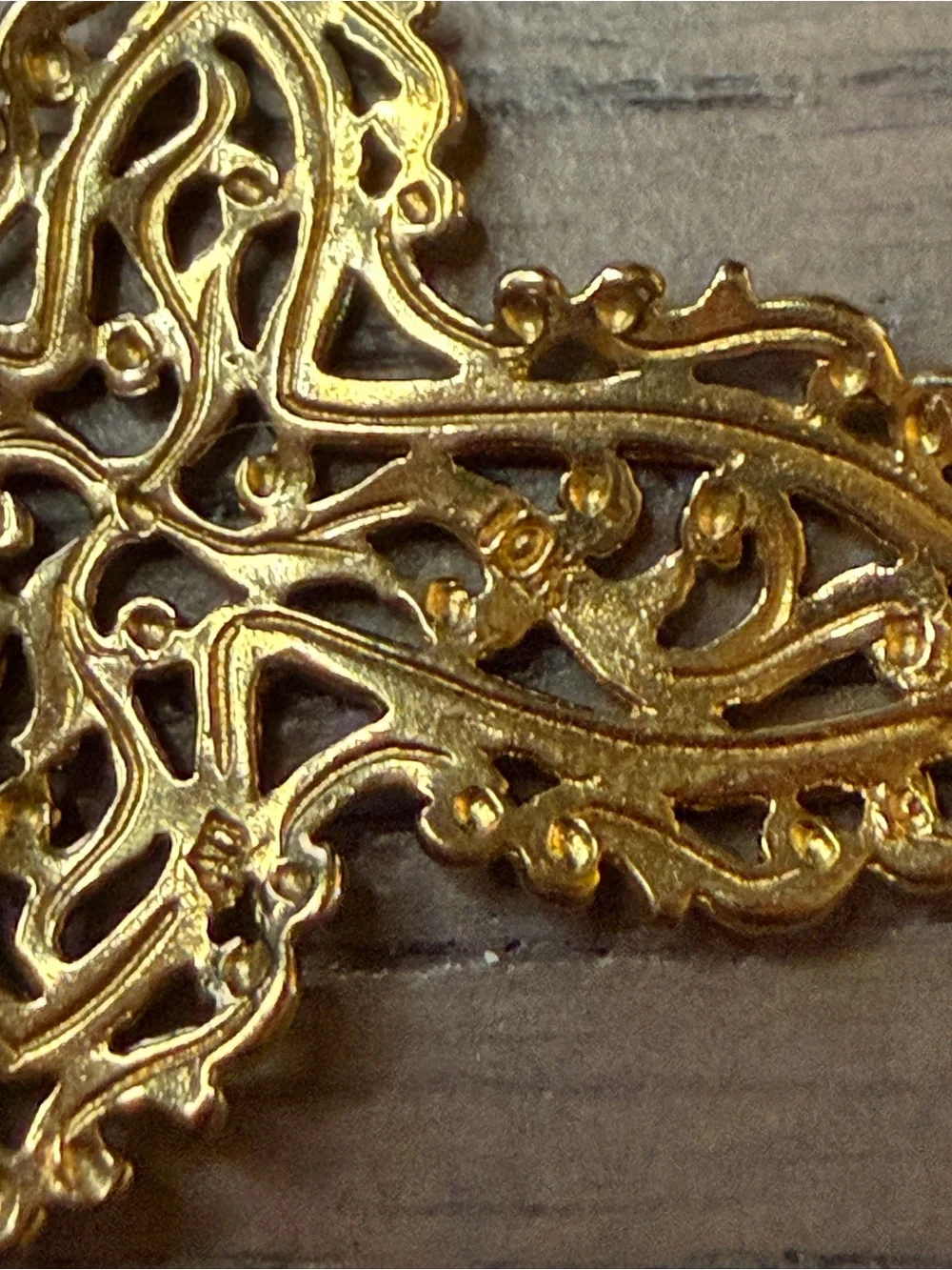 10K Gold Filigree Cross Pendant - chain not included